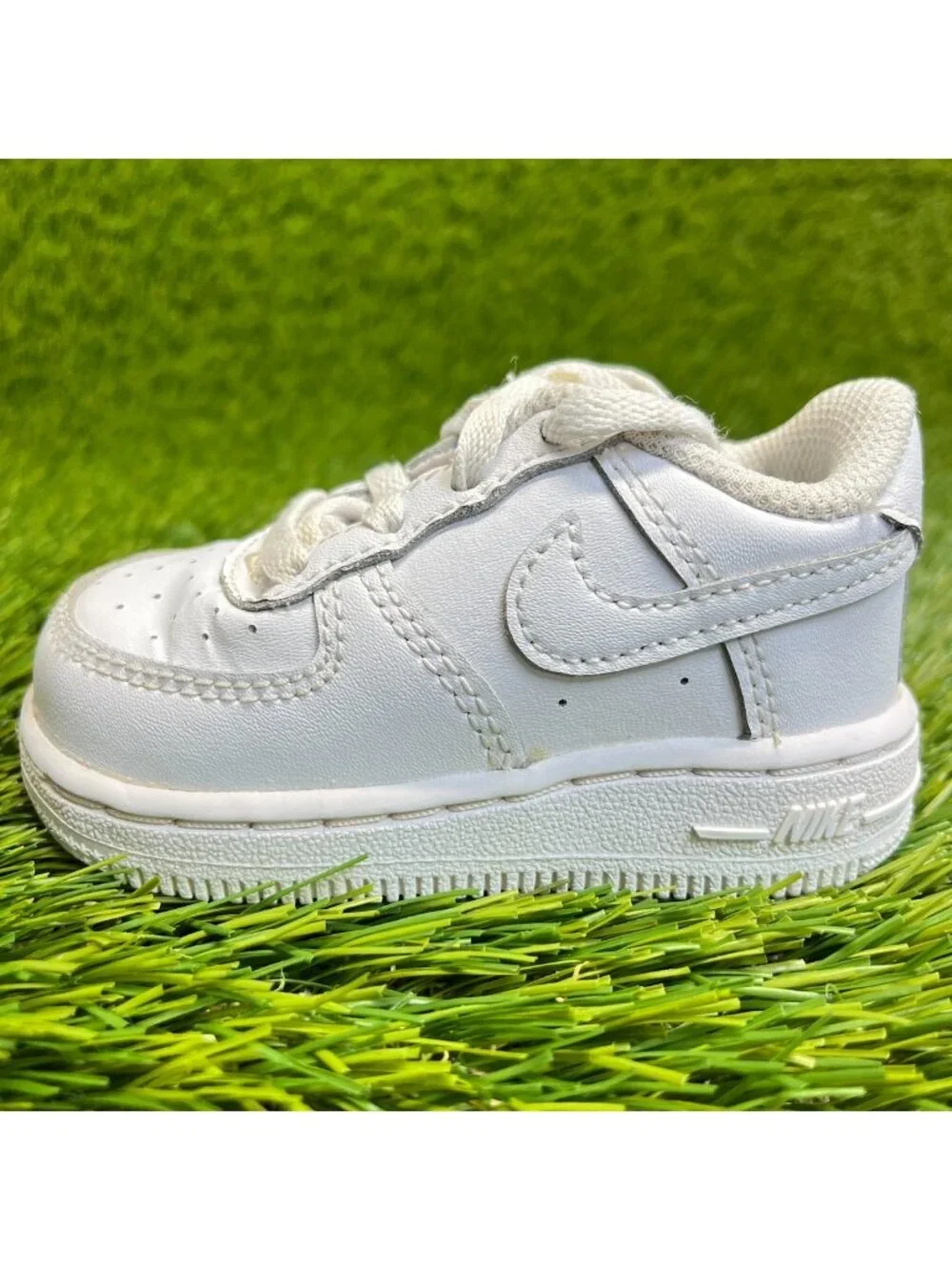 Nike Air Force 1 Low Toddler Size 4C White Athletic Leather Shoes Sneakers